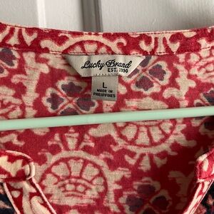 Lucky Brand Red Peasant top